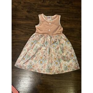 Ruffle Girl Girls Peach Easter Bunny Boutique Dress XL